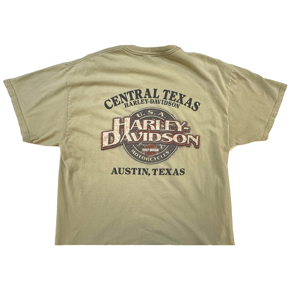 Harley-Davidson Shirt Mens Large Sage Green H-D 101 Central Texas, Austin Texas - Picture 1 of 6